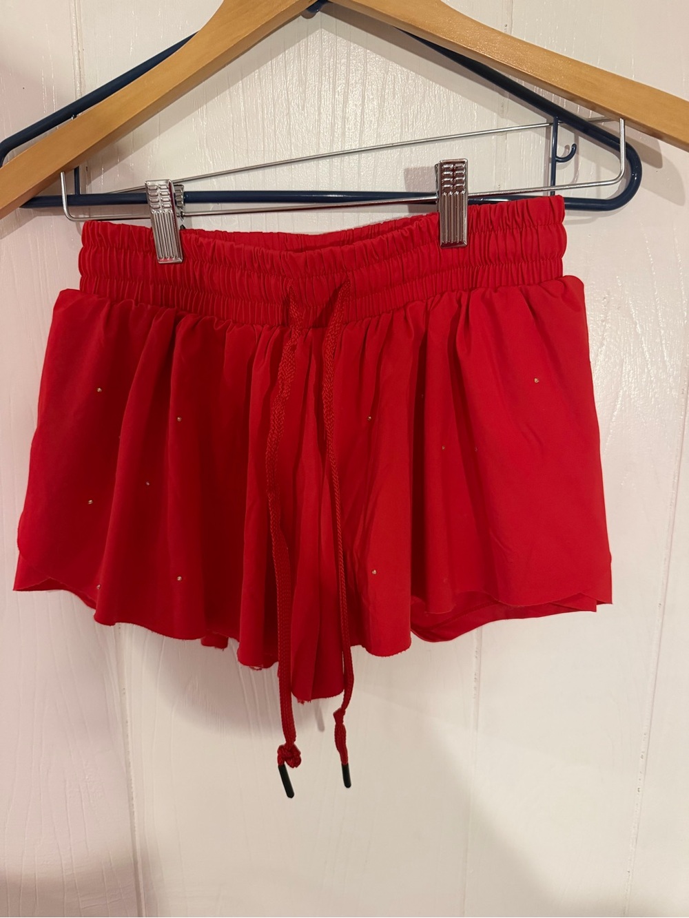 Red Women's Drawstring butterfly Shorts